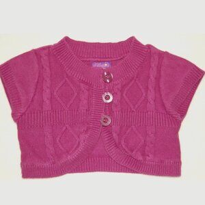 Macy's Greendog Girls Size 5, Fuchsia Pink Knit Bolero, 100% Cotton